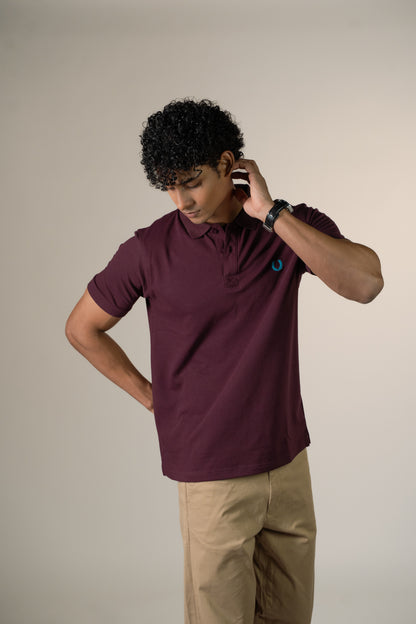 Buttonaire Polo | Laurel Stretch - Violet Plum