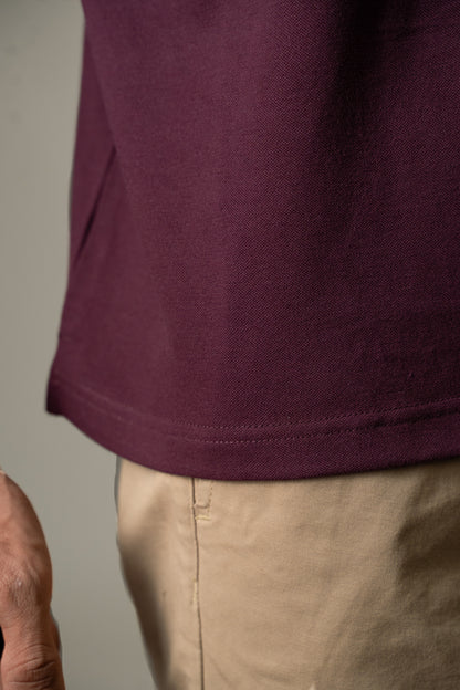 Buttonaire Polo | Laurel Stretch - Violet Plum