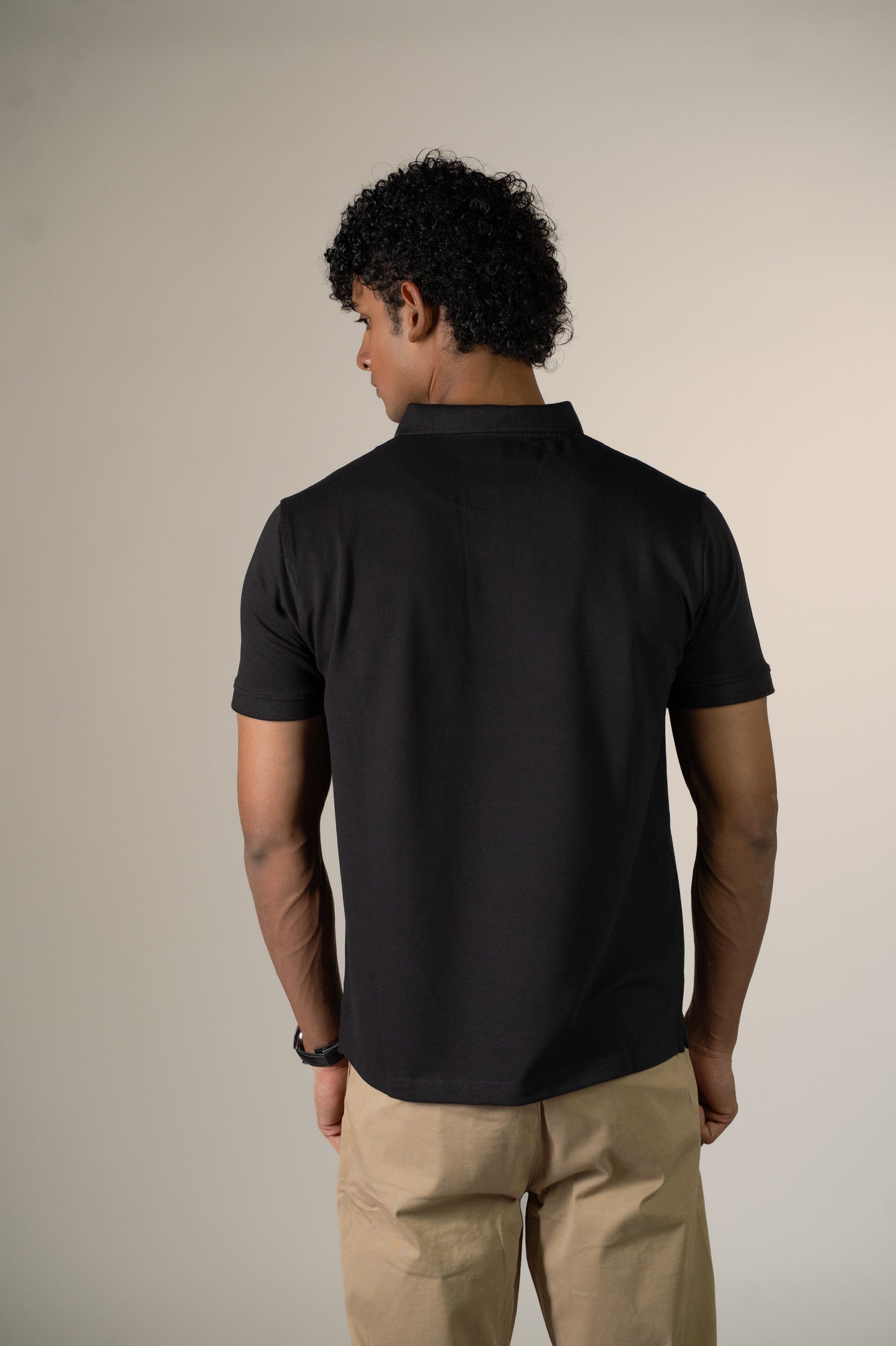 M Emblem Stretch Polo (Black)