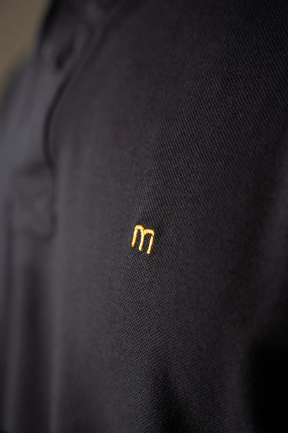 Buttonaire Polo | M Stretch – Obsidian Black