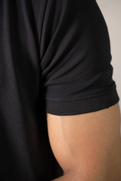 M Emblem Stretch Polo (Black)