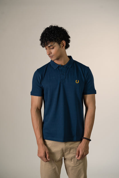 Buttonaire Polo Laurel Stretch - Midnight Teal