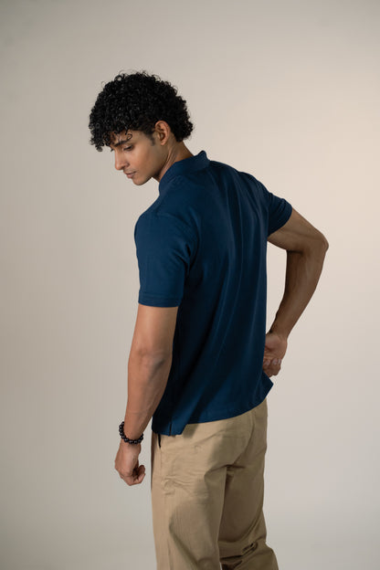 Buttonaire Polo Laurel Stretch - Midnight Teal