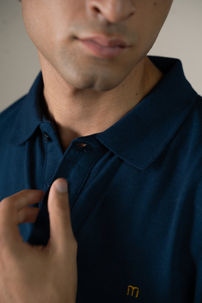 Buttonaire Polo M Stretch - Midnight Teal