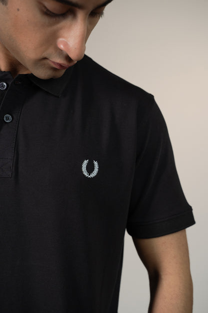 Buttonaire Polo | Laurel Stretch – Obsidian Black