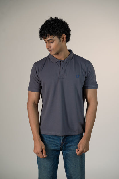 Buttonaire Polo Laurel Stretch - Carbon Grey