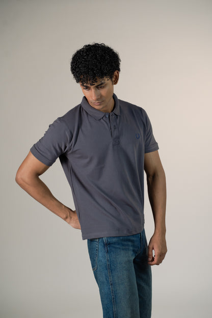 Buttonaire Polo Laurel Stretch - Carbon Grey