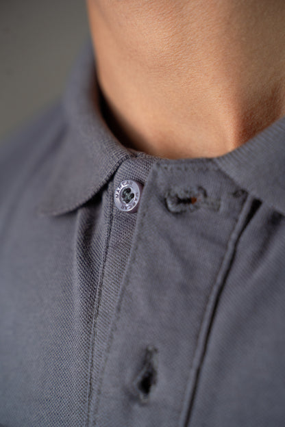 Buttonaire Polo Laurel Stretch - Carbon Grey