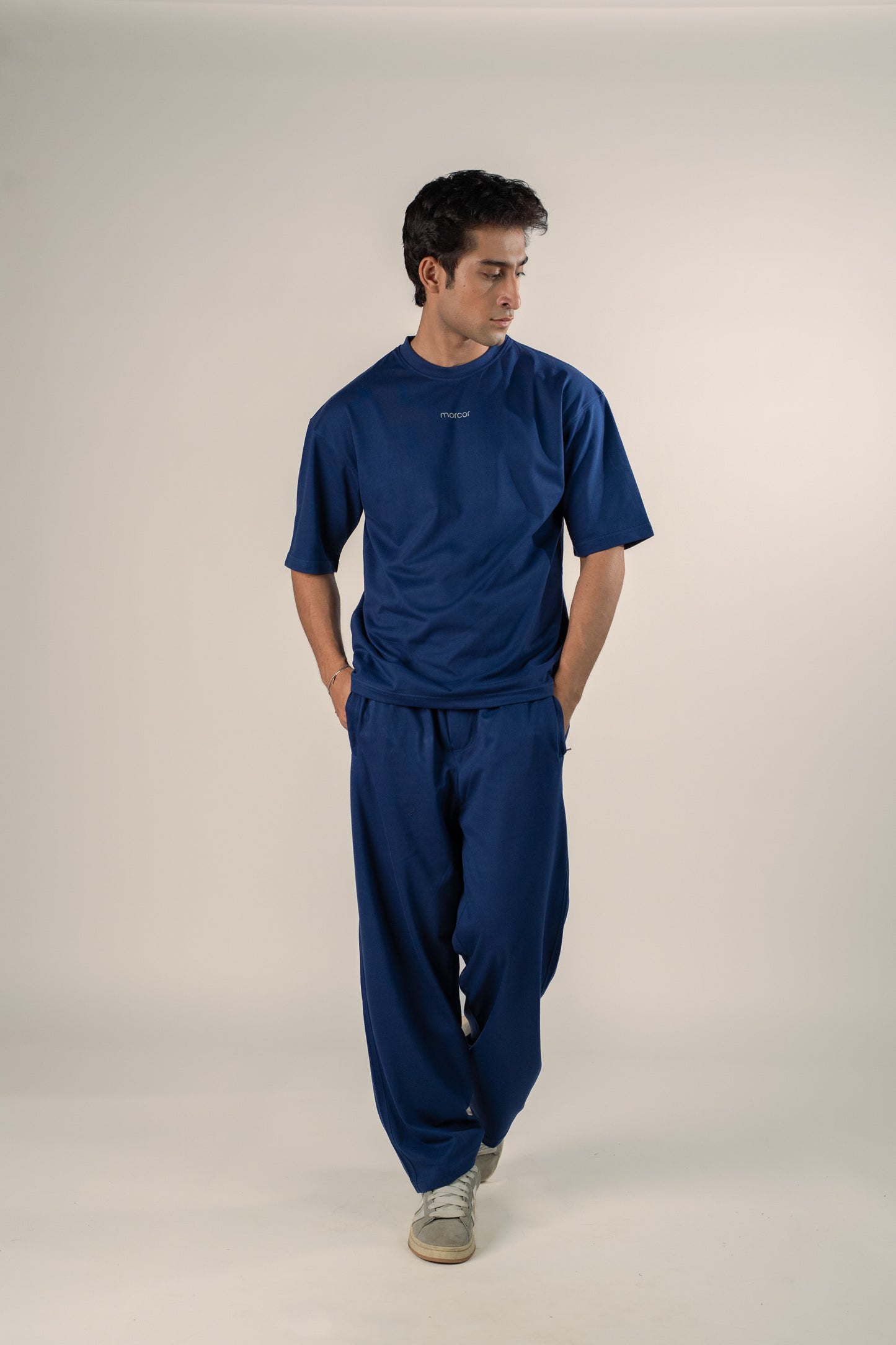 The Nomad Oversized Drop Shoulder Co-ord: Marine Blue