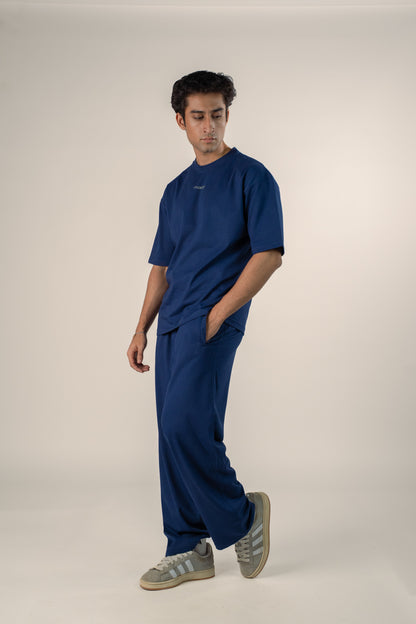 The Nomad Oversized Drop Shoulder Co-ord: Marine Blue