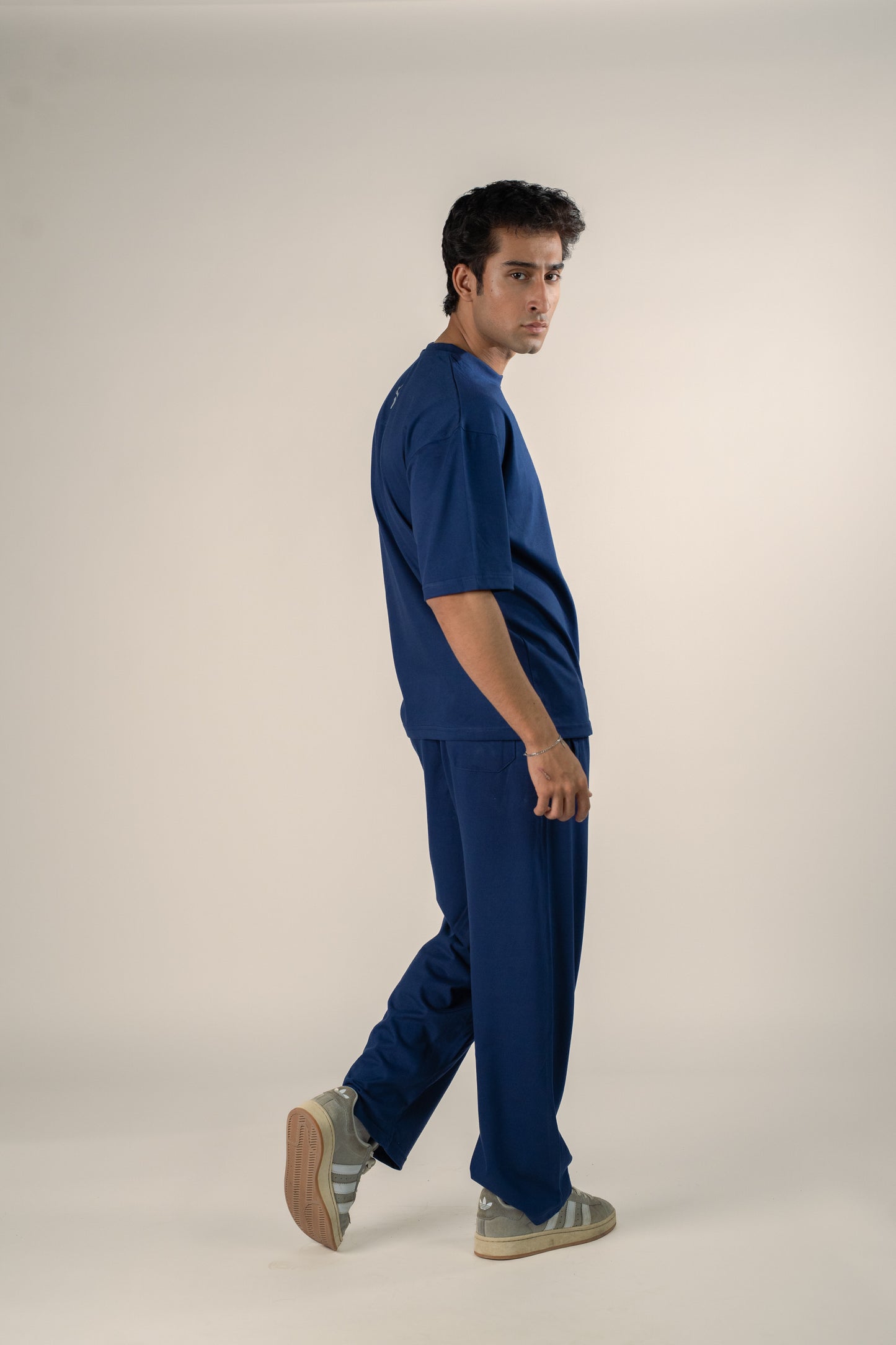 The Nomad Oversized Drop Shoulder Co-ord: Marine Blue