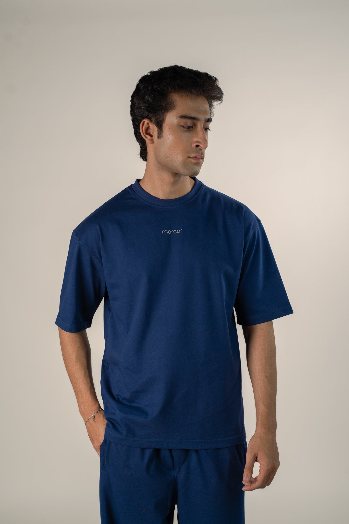 The Nomad Oversized Drop Shoulder Co-ord: Marine Blue