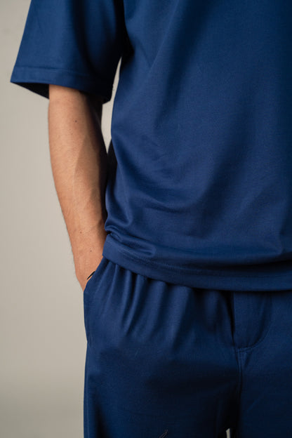 The Nomad Oversized Drop Shoulder Co-ord: Marine Blue