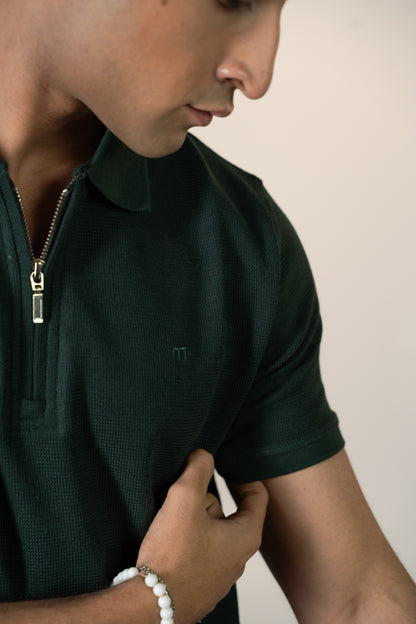 Artisan Zip Knit | Teal Green