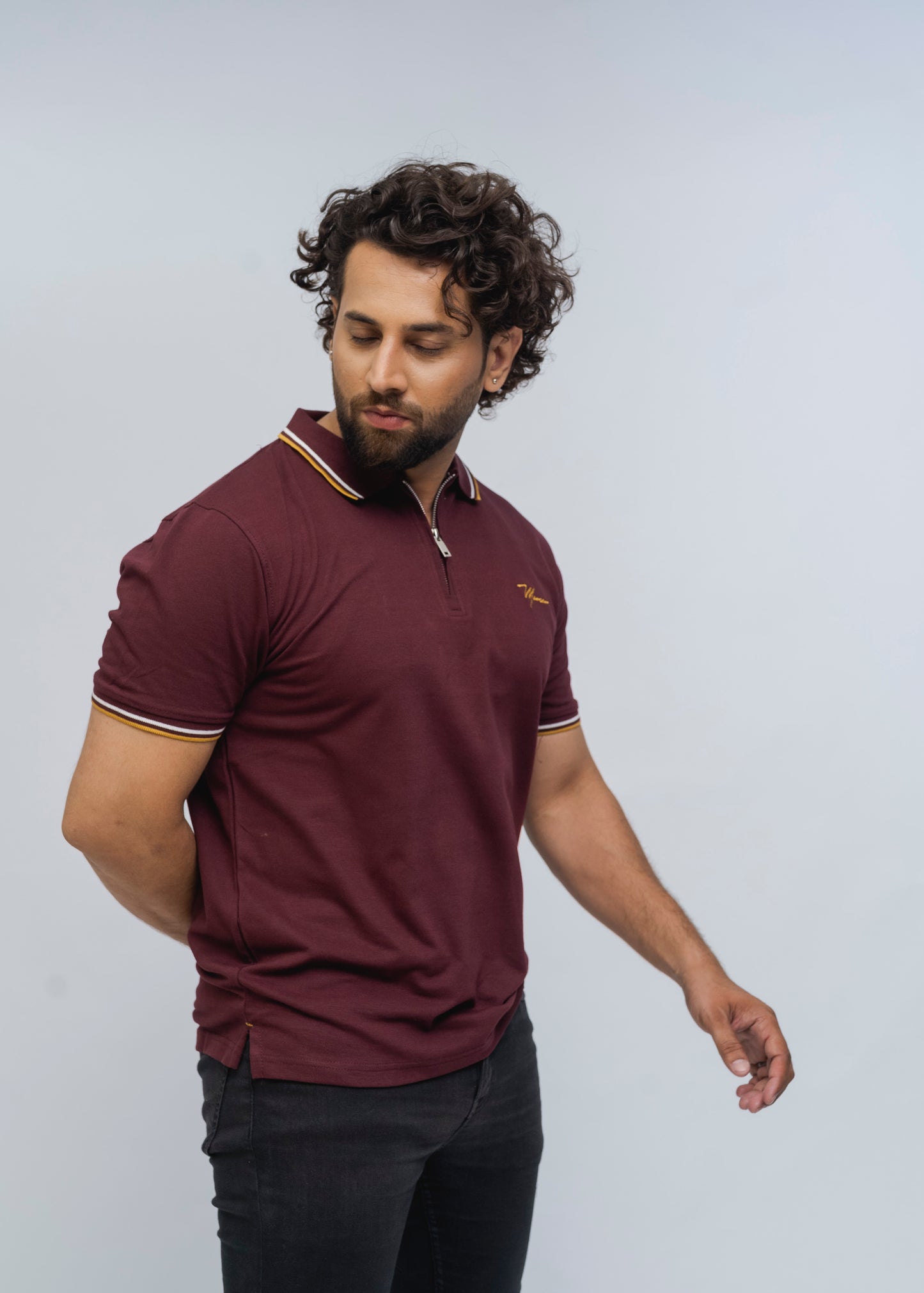 Zénzip Polo Signature Stretch  (Maroon)