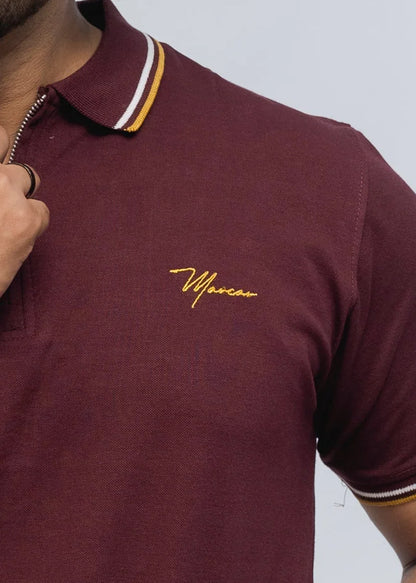 Zénzip Polo Signature Stretch  (Maroon)